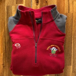 Mountain Hardwear Red and Gray Men's Quarter-Zip Fleece L